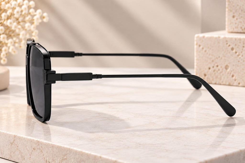 Lunettes carrées Urban Chic noir - Santa Mode - vue 2