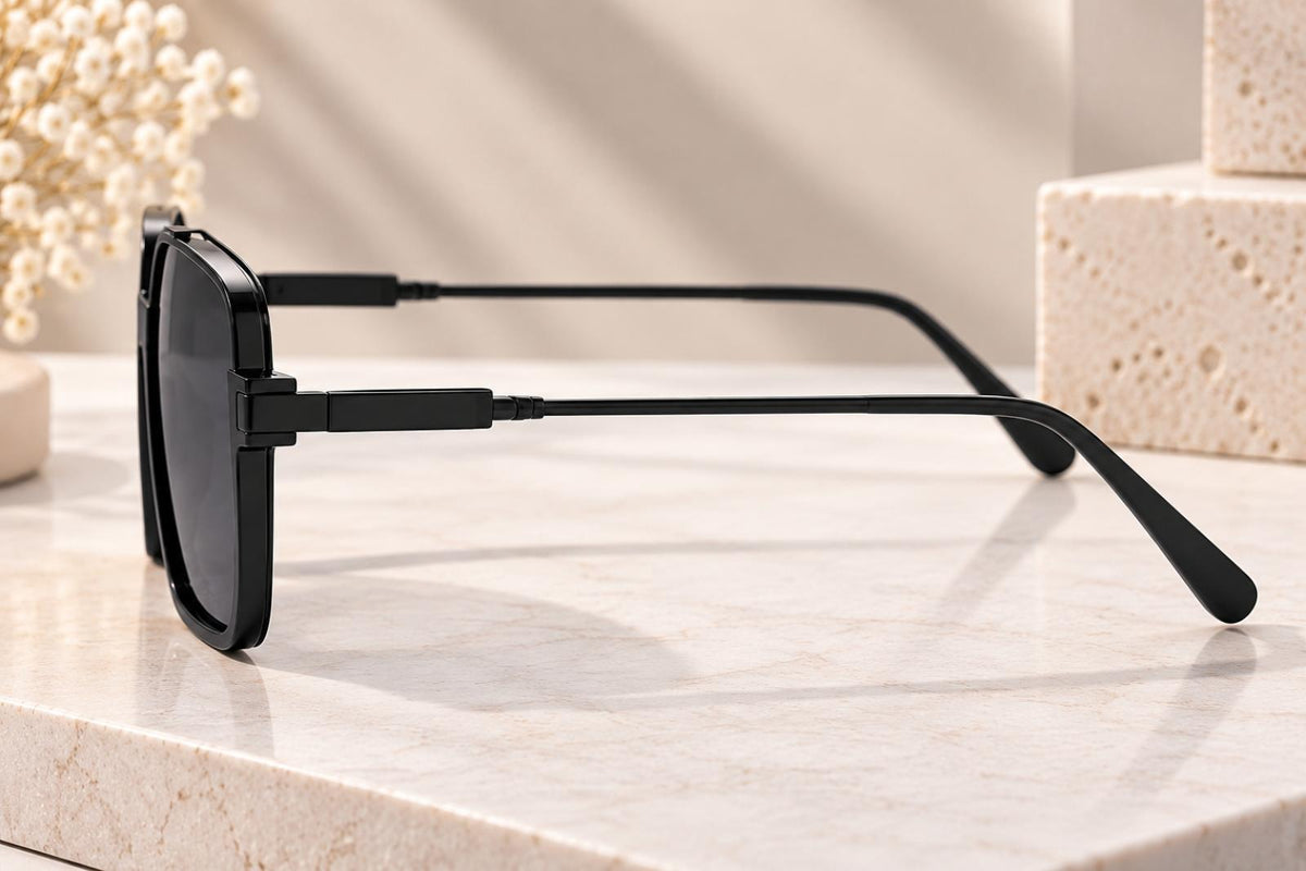 Lunettes carrées Urban Chic noir - Santa Mode - vue 2