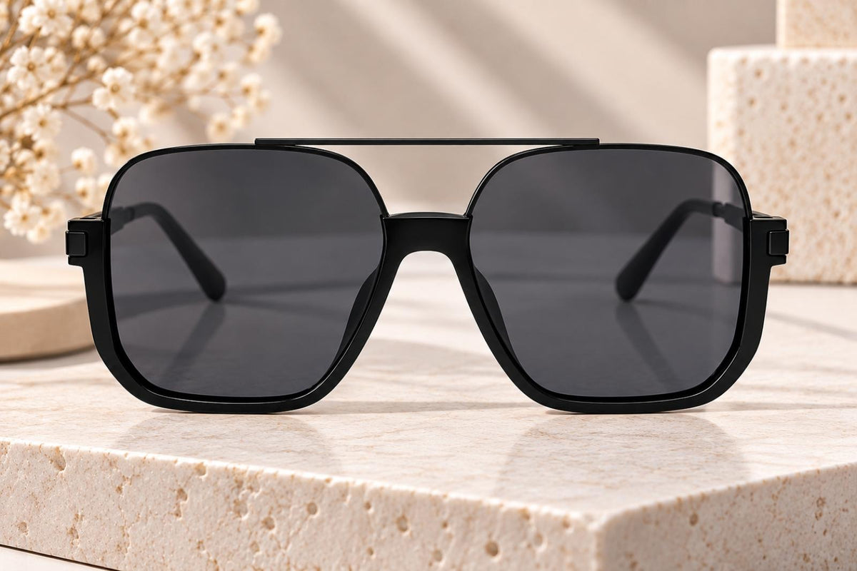 Lunettes carrées Urban Chic noir - Santa Mode - vue 3