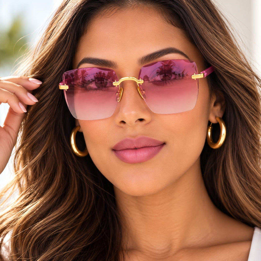 Lunettes de soleil Abi dégradé rose - Santa Mode