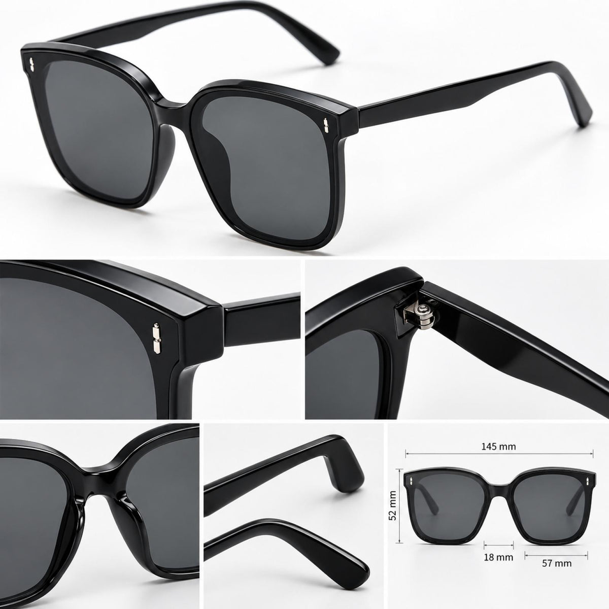 Lunettes de soleil Cat Eye Black - Santa Mode - vue 3