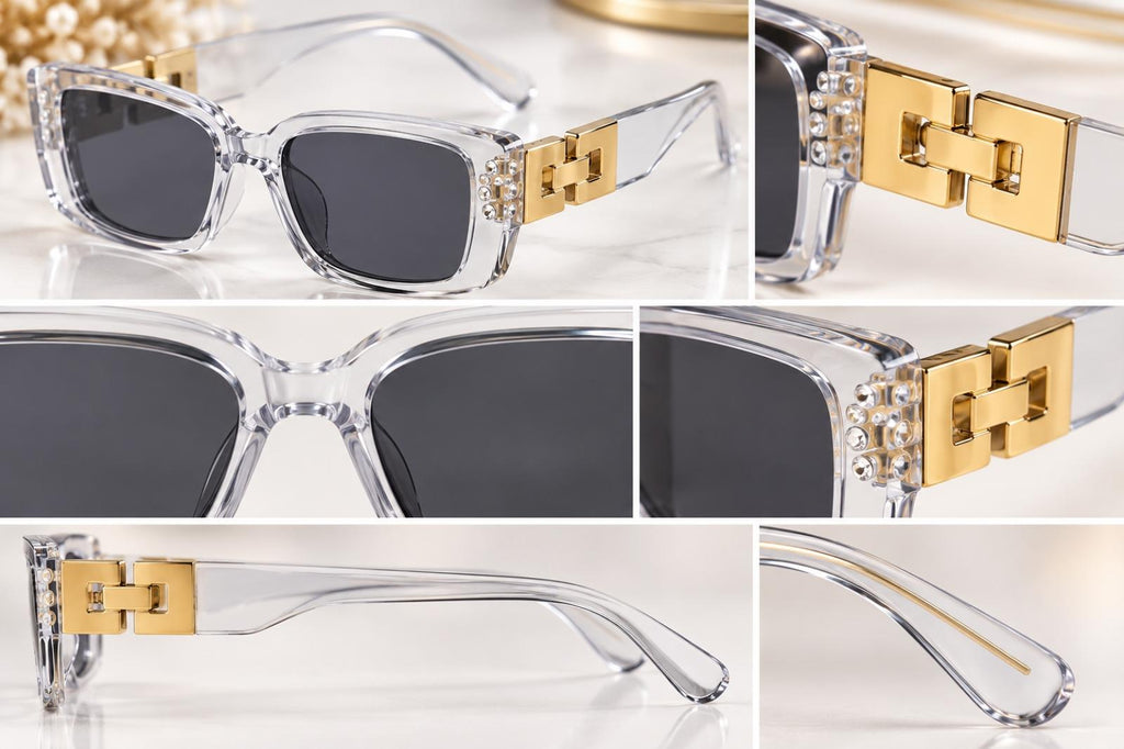 Lunettes de soleil Golden Signature gris - Santa Mode - vue 4