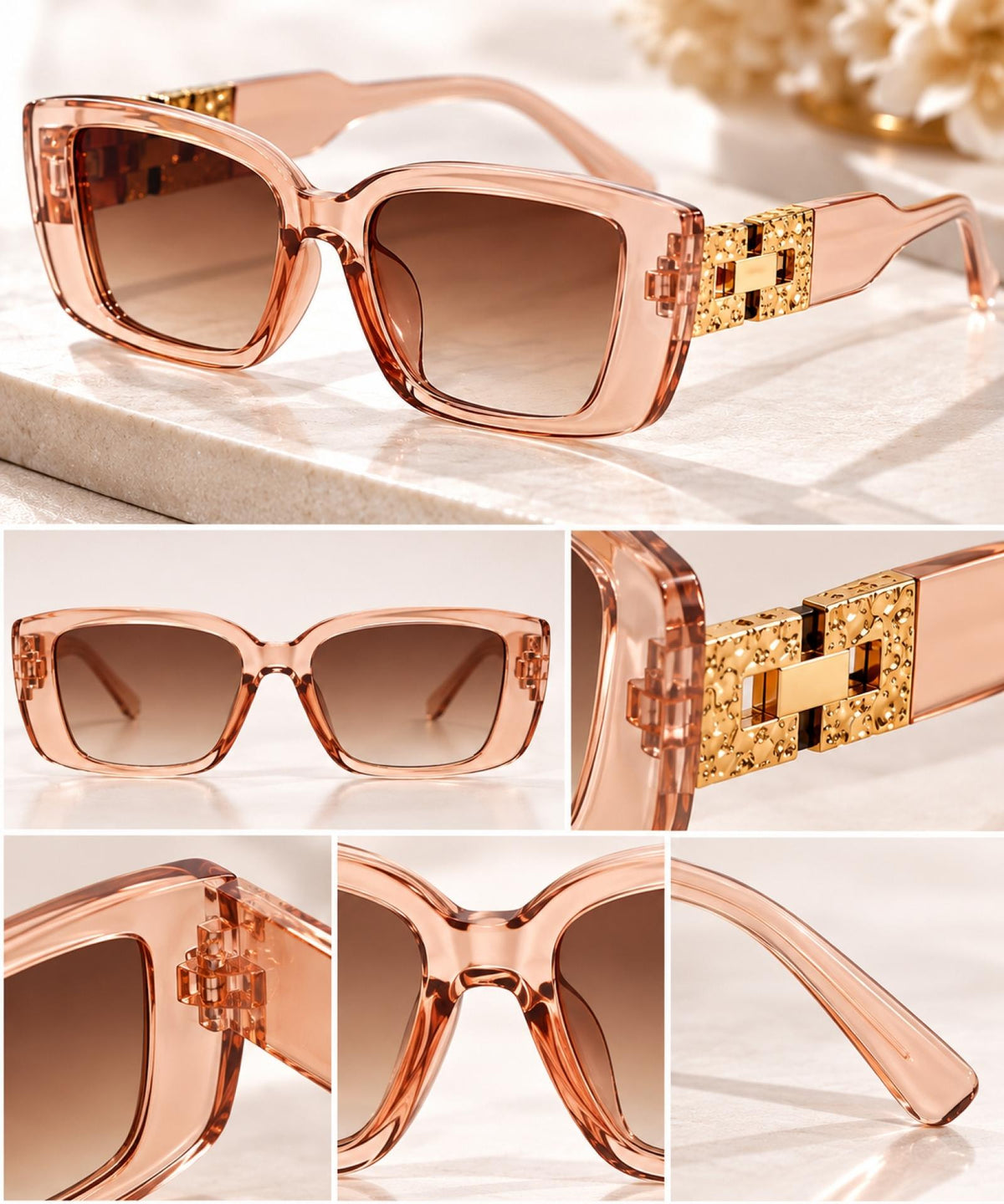 Lunettes de soleil Golden Signature rosé - Santa Mode - vue 3