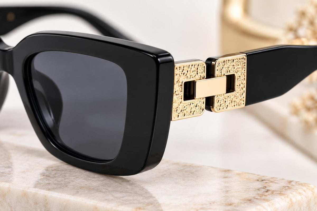 Lunettes de soleil Signature Noires Modèle Venise - vue 5