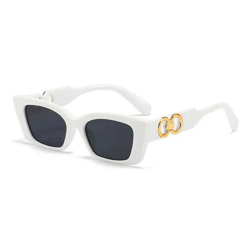 Lunettes Golden Retro blanc - Santa Mode