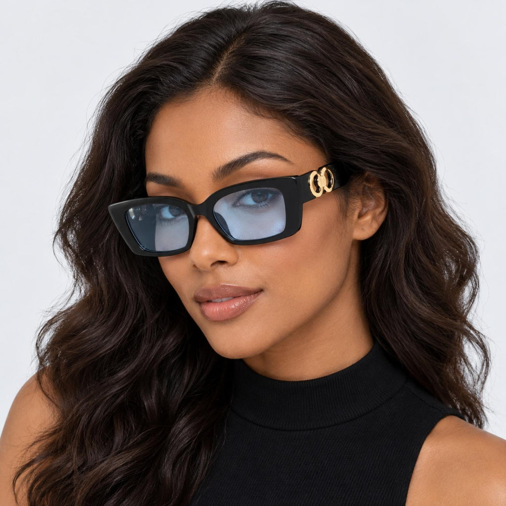 Lunettes Golden Retro bleues - vue 2