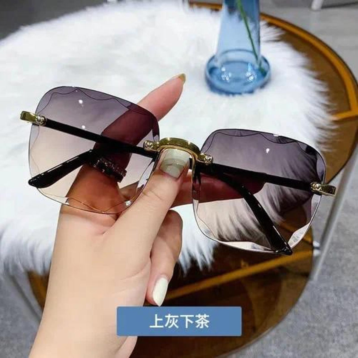 Lunettes Rimless Gradient gris - Santa Mode