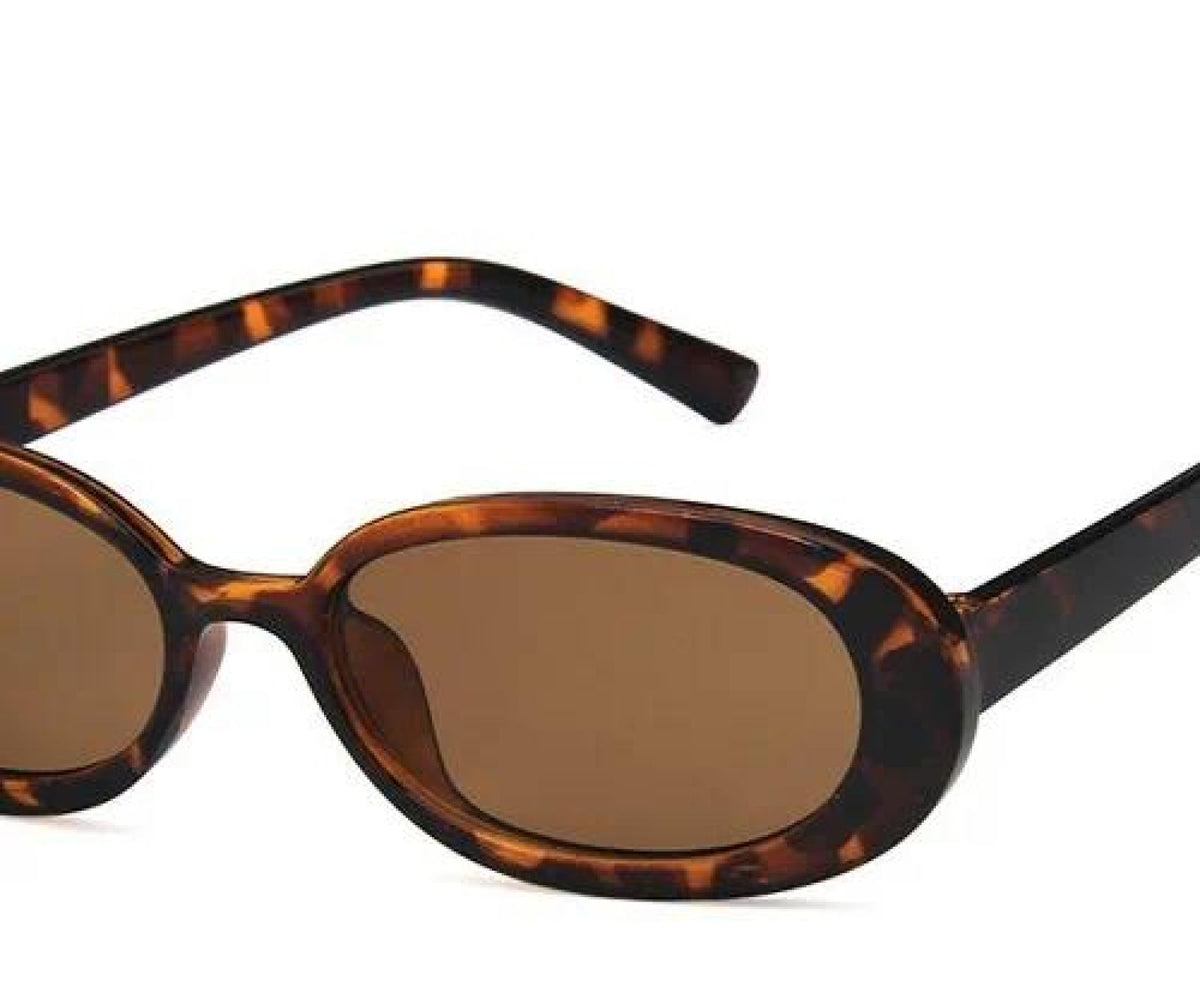 Lunettes solaires ovale vintage UV400 Kaïa léopard