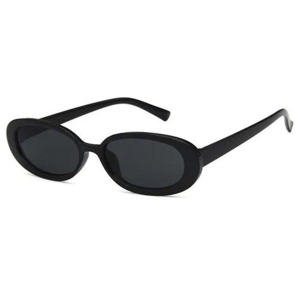Lunettes solaires ovale vintage UV400 Kaïa noir