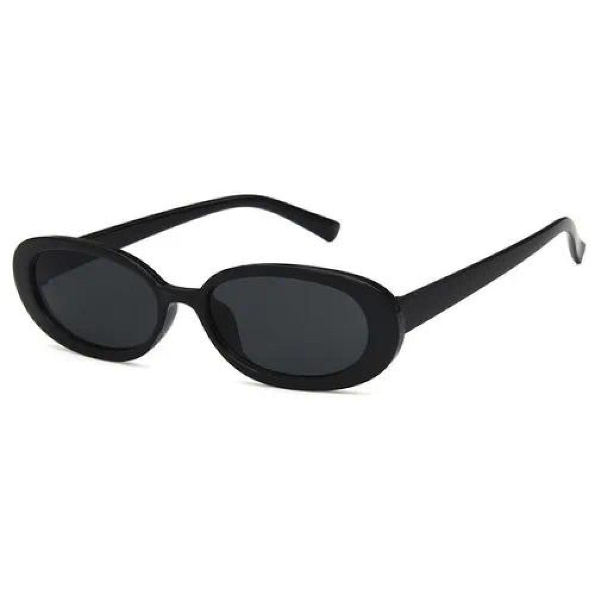 Lunettes solaires ovale vintage UV400 Kaïa noir