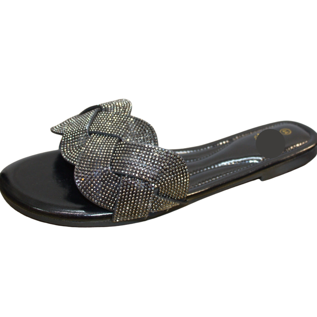 Mules femme grandes pointures strass Modèle Tory