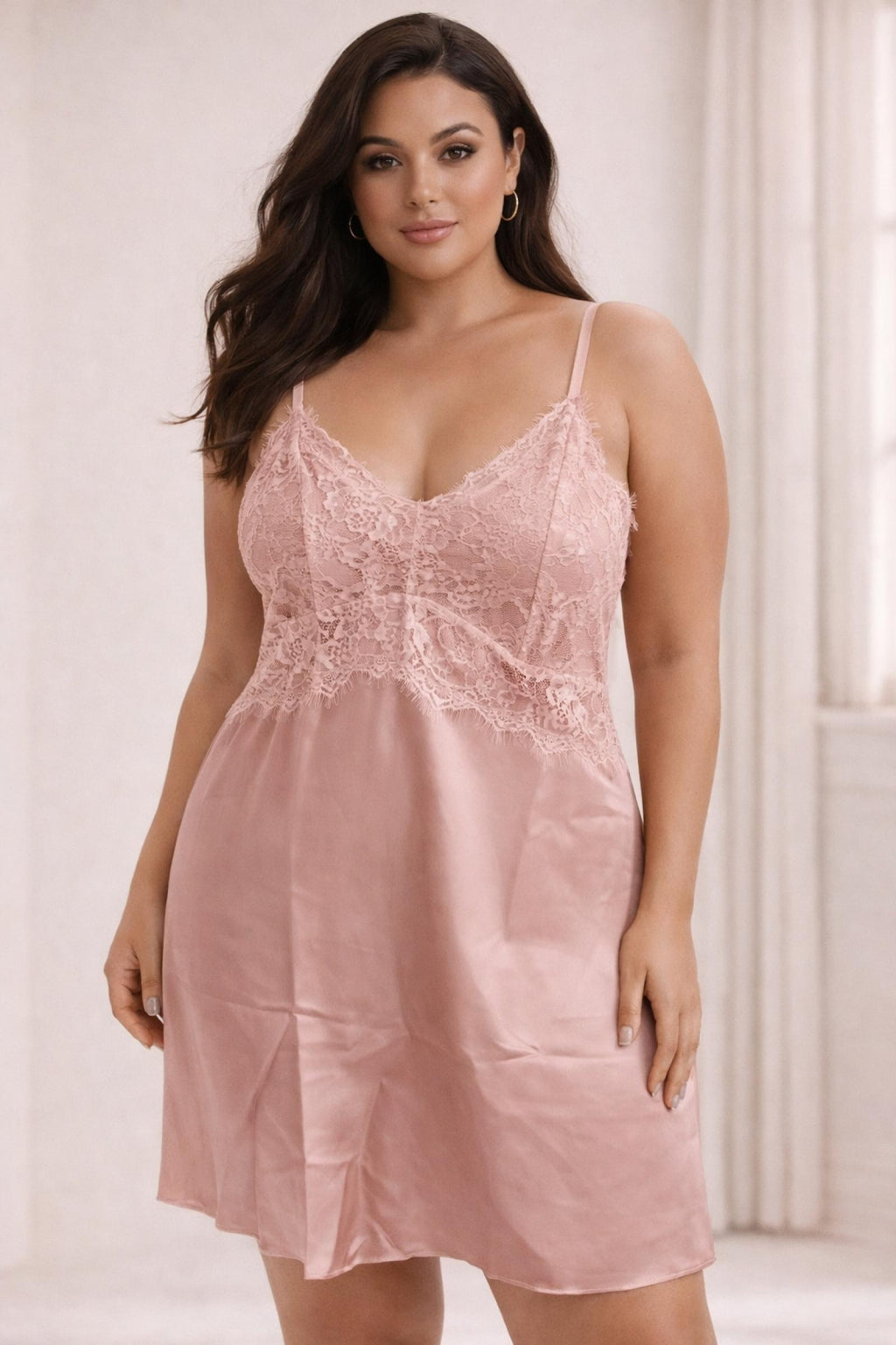 Nuisette dentelle Taille Unique effet satin ALICIA - vue 4