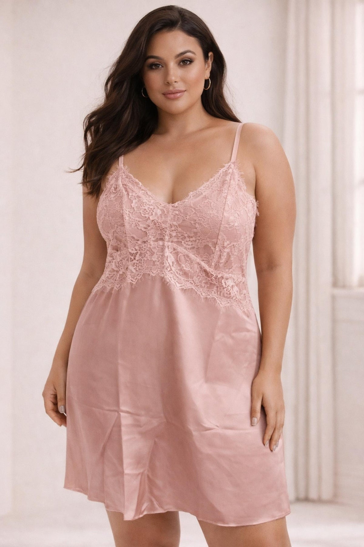 Nuisette dentelle Taille Unique effet satin ALICIA - vue 4