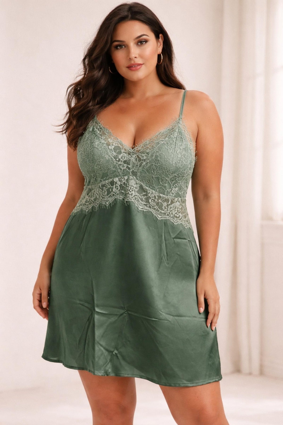 Nuisette dentelle Taille Unique effet satin ALICIA - vue 6