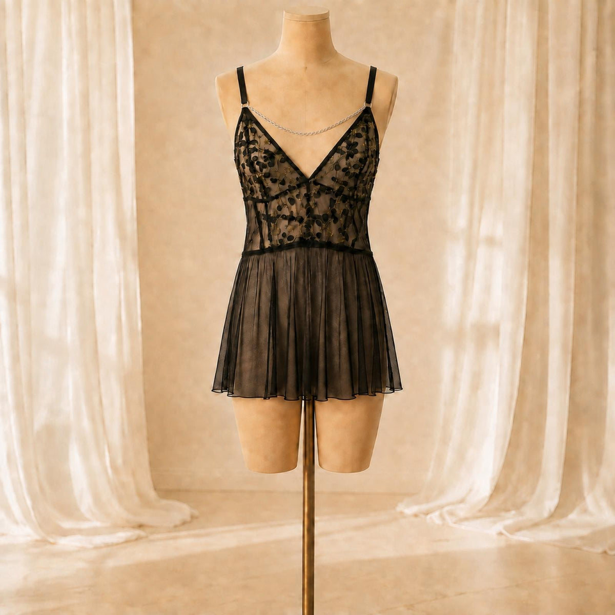 Nuisette sexy Fleur de minuit Taille Unique - vue 5