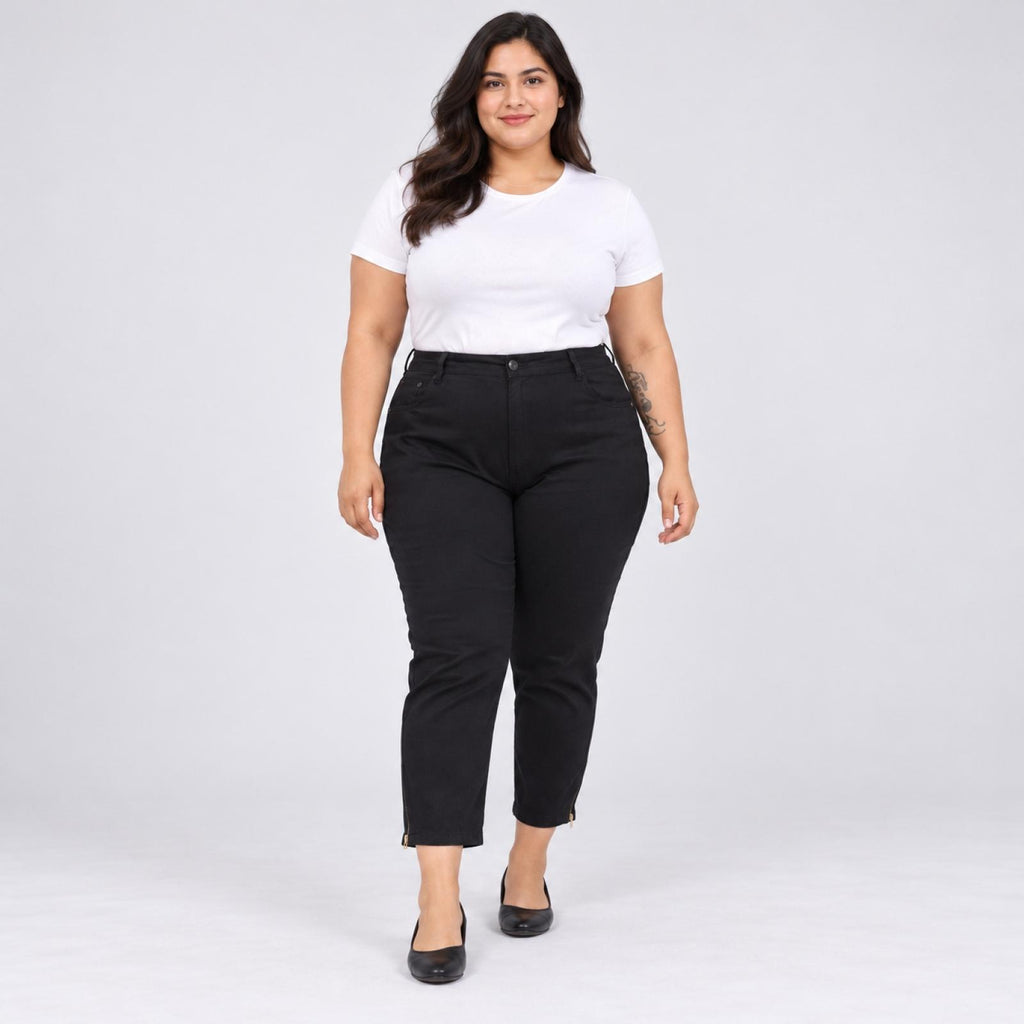 Pantacourt femme ajusté fentes zippées Modèle Lina