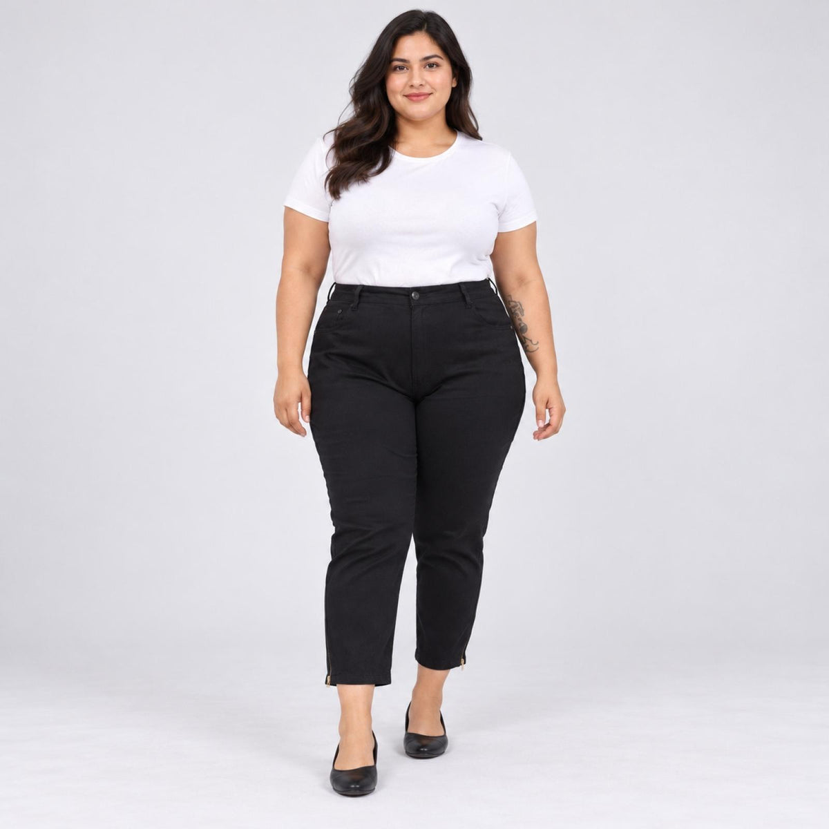 Pantacourt femme ajusté fentes zippées Modèle Lina