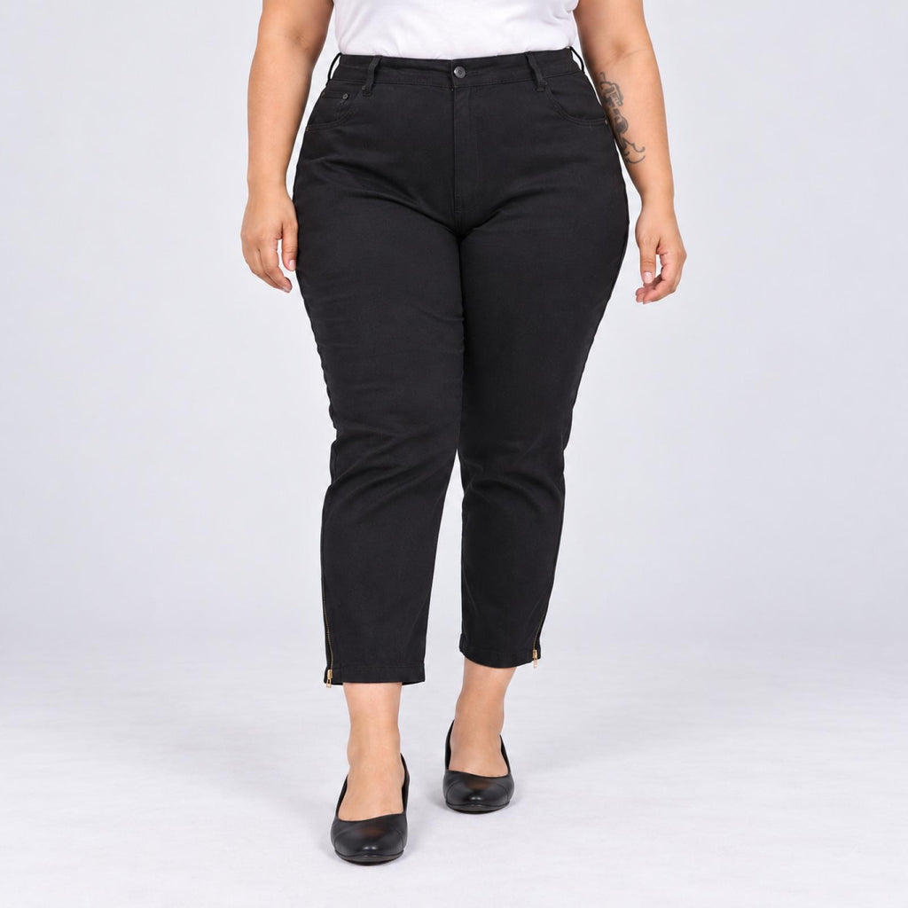 Pantacourt femme ajusté fentes zippées Modèle Lina - vue 2