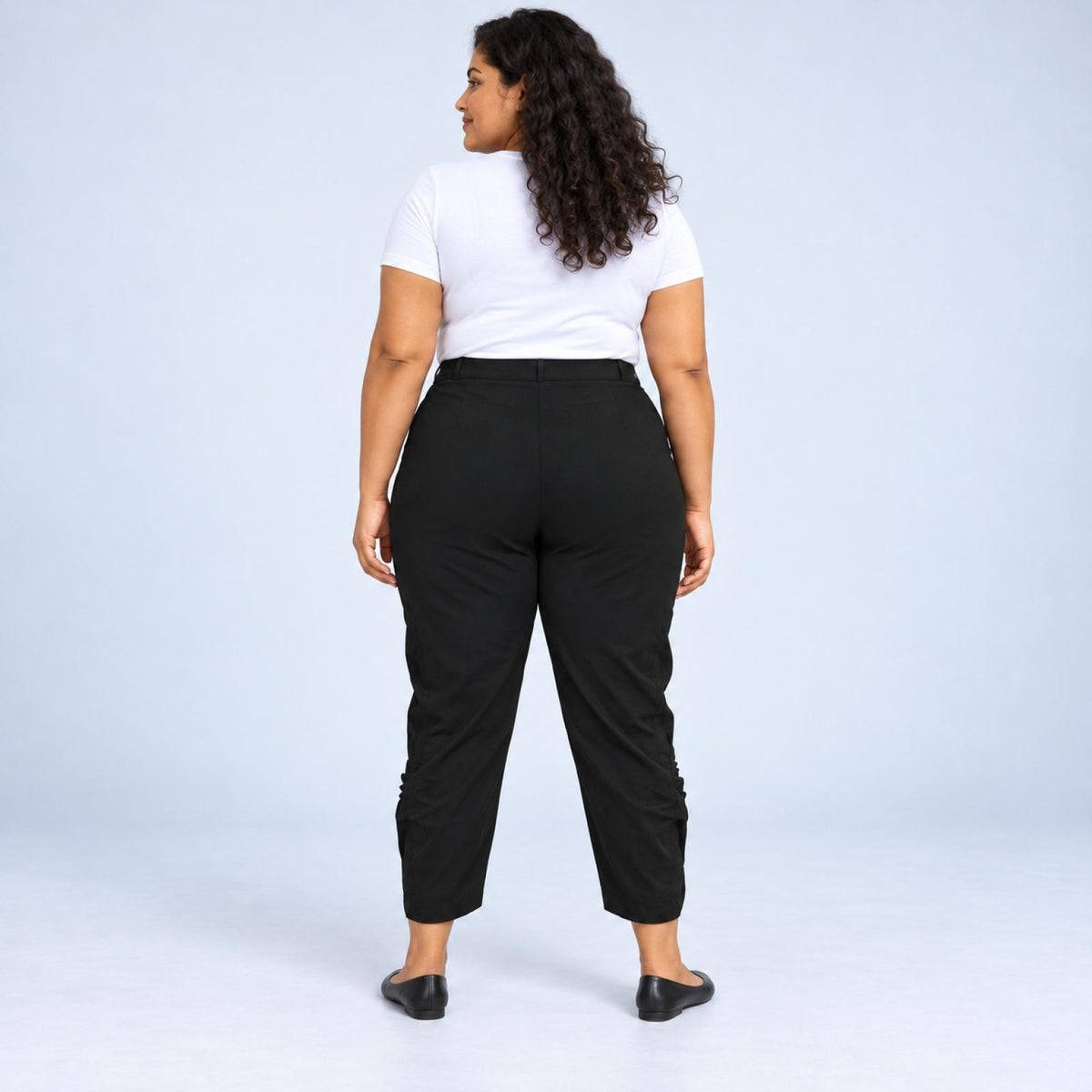 Pantacourt femme grande taille bleu marine coupe droite – Chicago - Jean-Marc-Philippe - vue 3