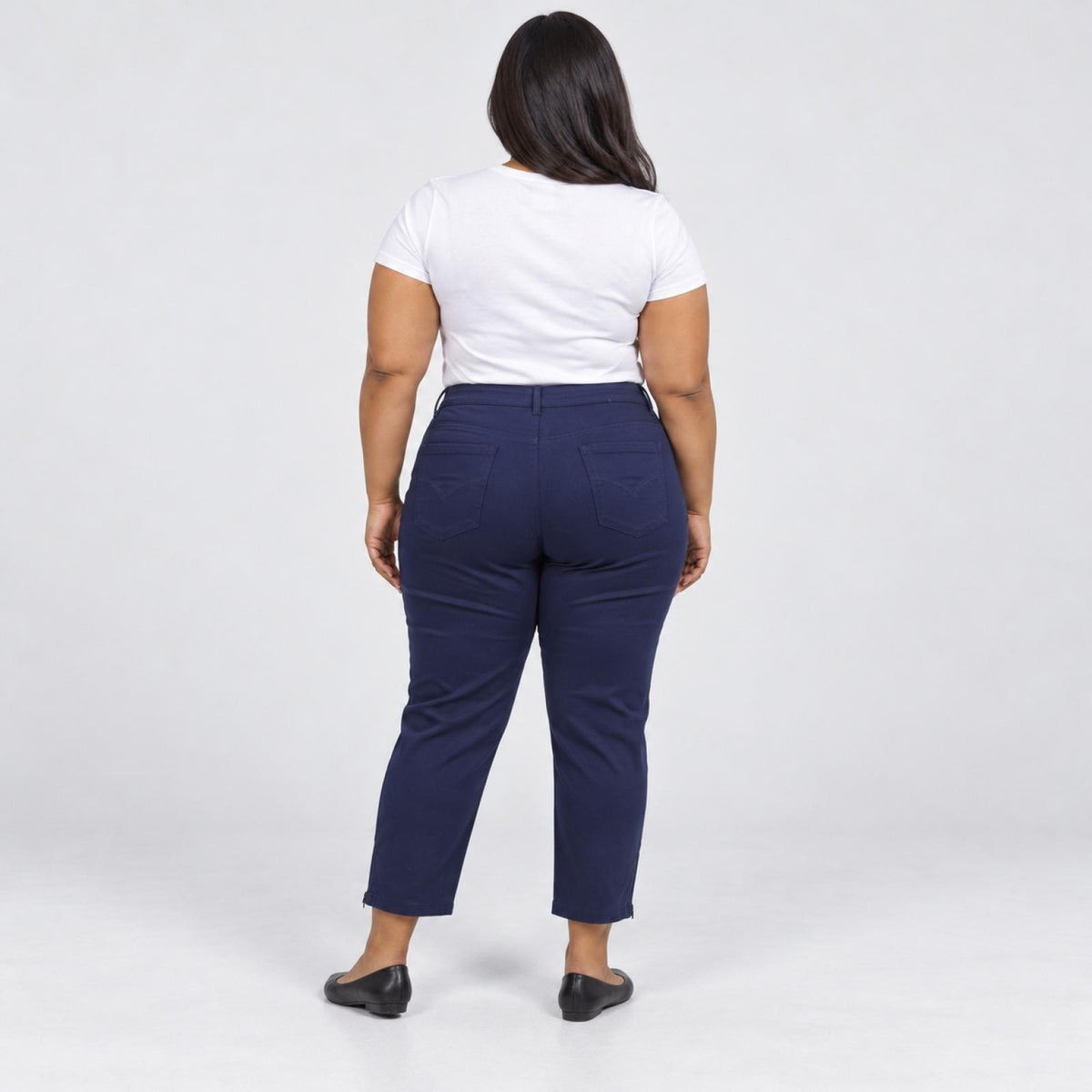 Pantacourt femme grande taille Elastiquée 7/8 – Nélla - vue 4