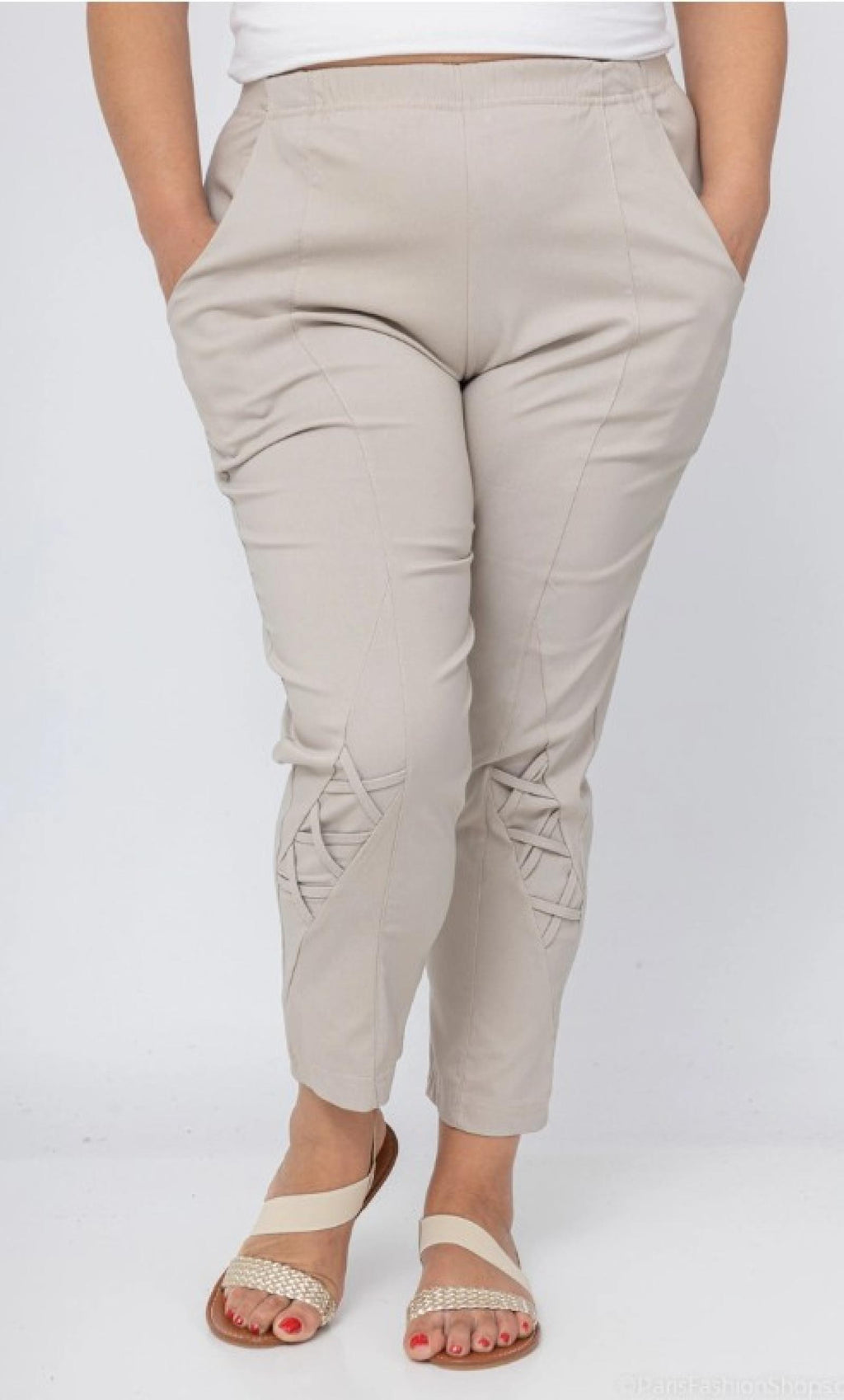 Pantacourt femme grandes tailles taille haute Modèle Mons