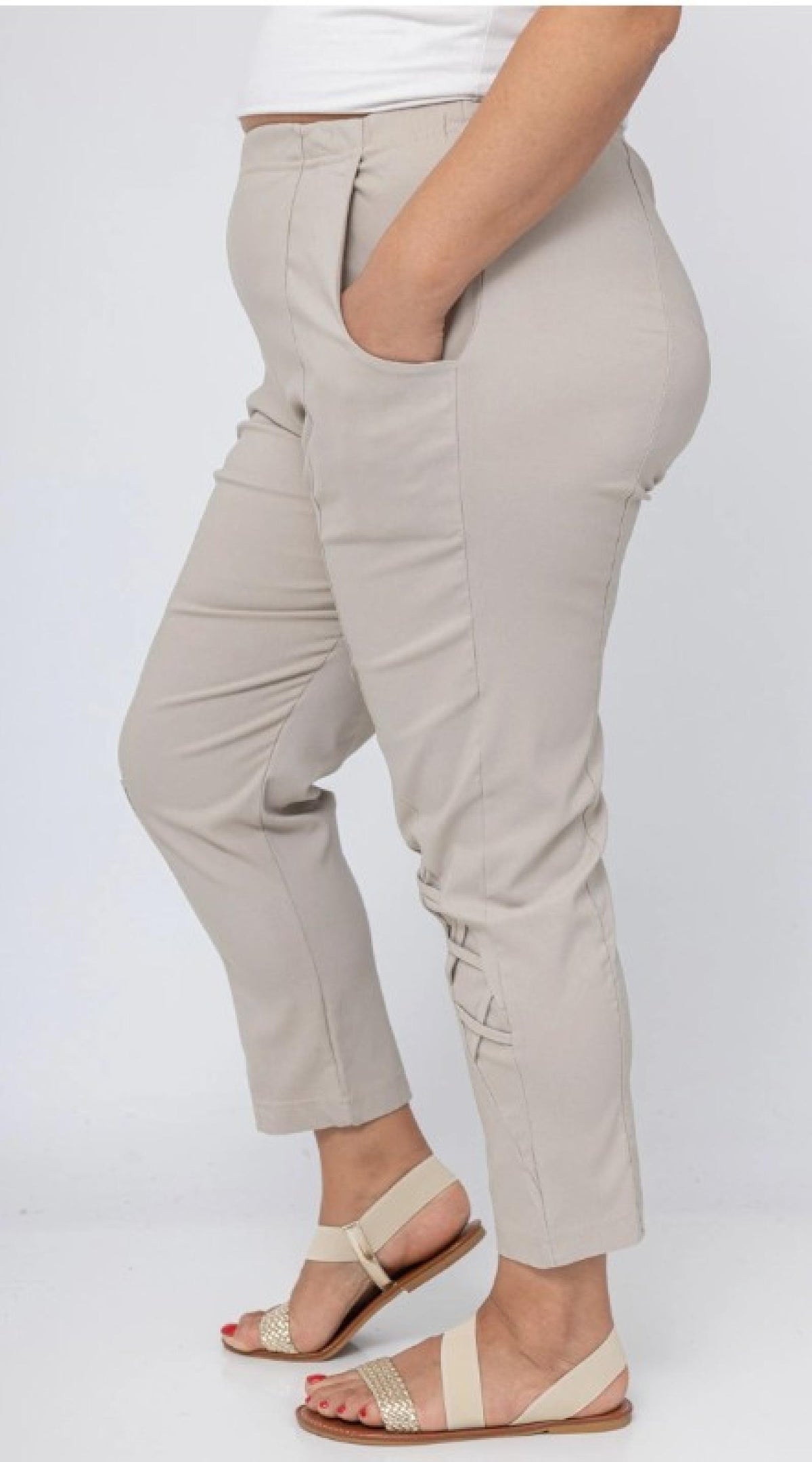 Pantacourt femme grandes tailles taille haute Modèle Mons - vue 5