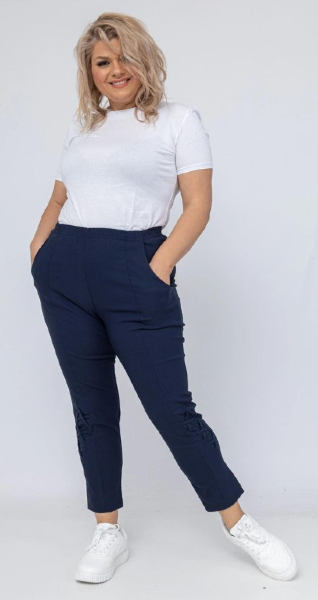 Pantacourt femme grandes tailles taille haute Modèle Mons - vue 2