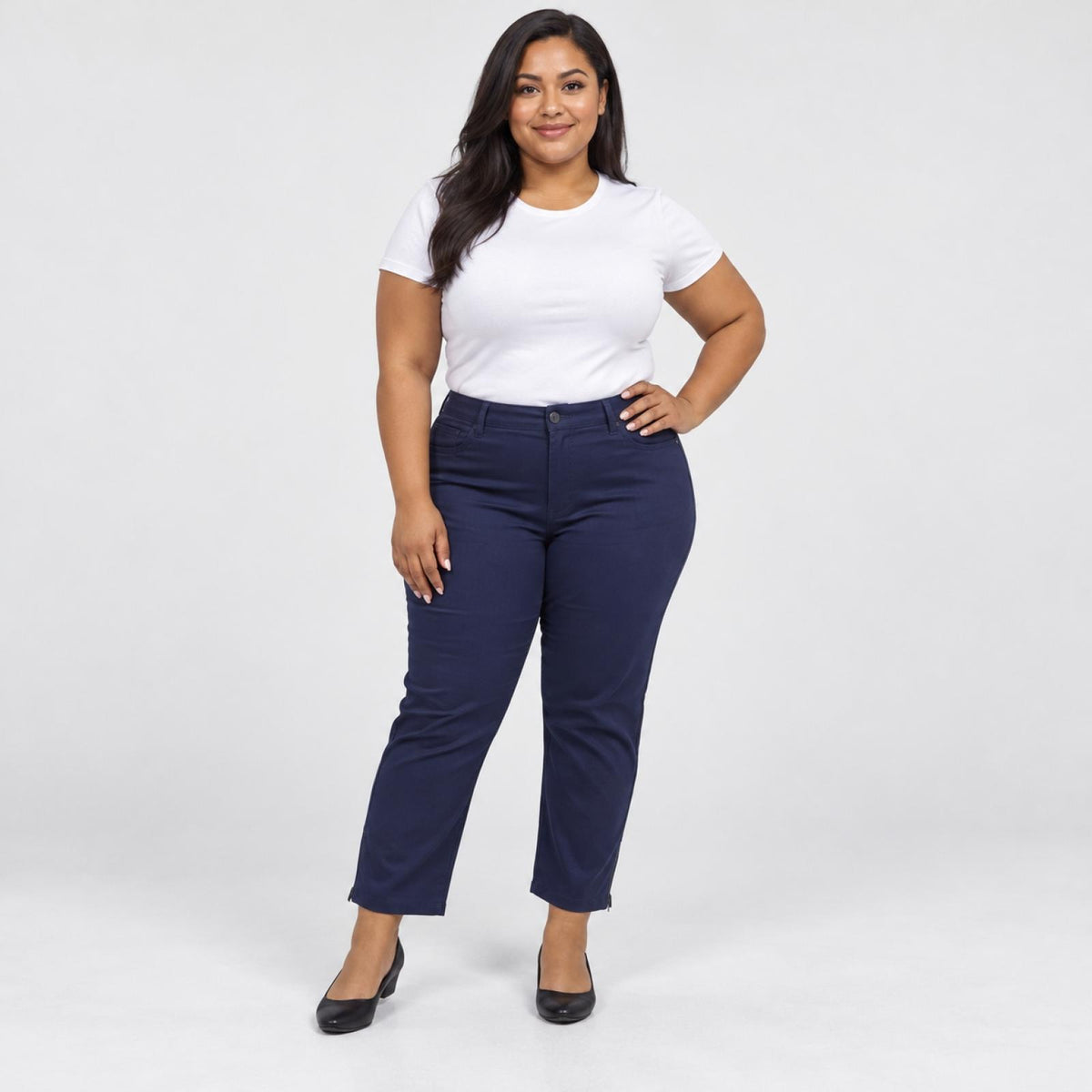 Pantacourt grandes tailles à taille élastiquée Modèle Nélla