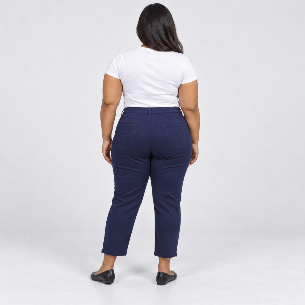 Pantacourt grandes tailles à taille élastiquée Modèle Nélla - vue 4