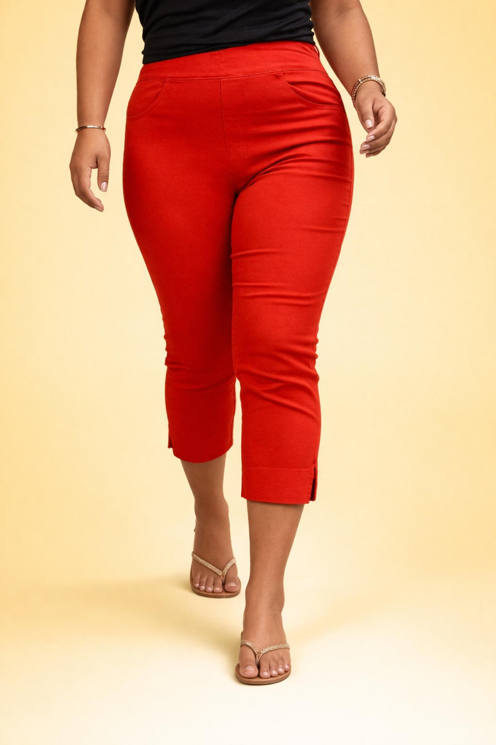 Pantacourt rouge grande taille Modèle Amadora