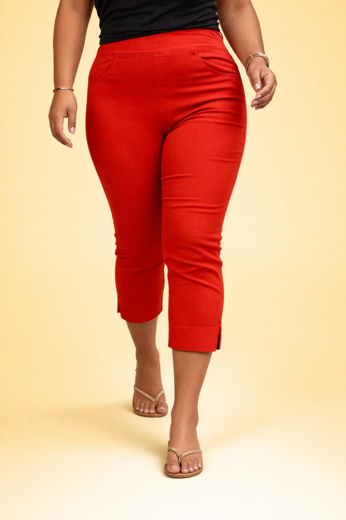Pantacourt rouge grande taille Modèle Amadora