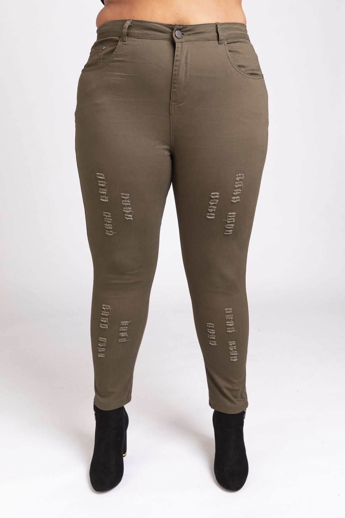 Pantalon femme grandes tailles coton extensible Modèle Florence