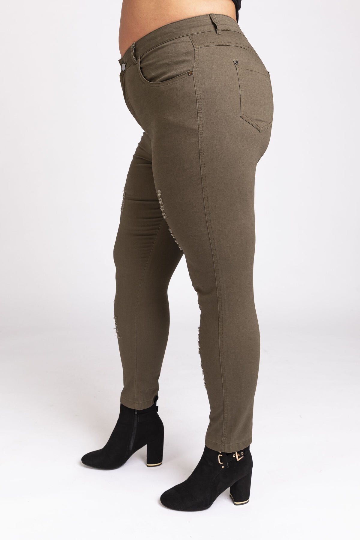 Pantalon femme grandes tailles coton extensible Modèle Florence - vue 2