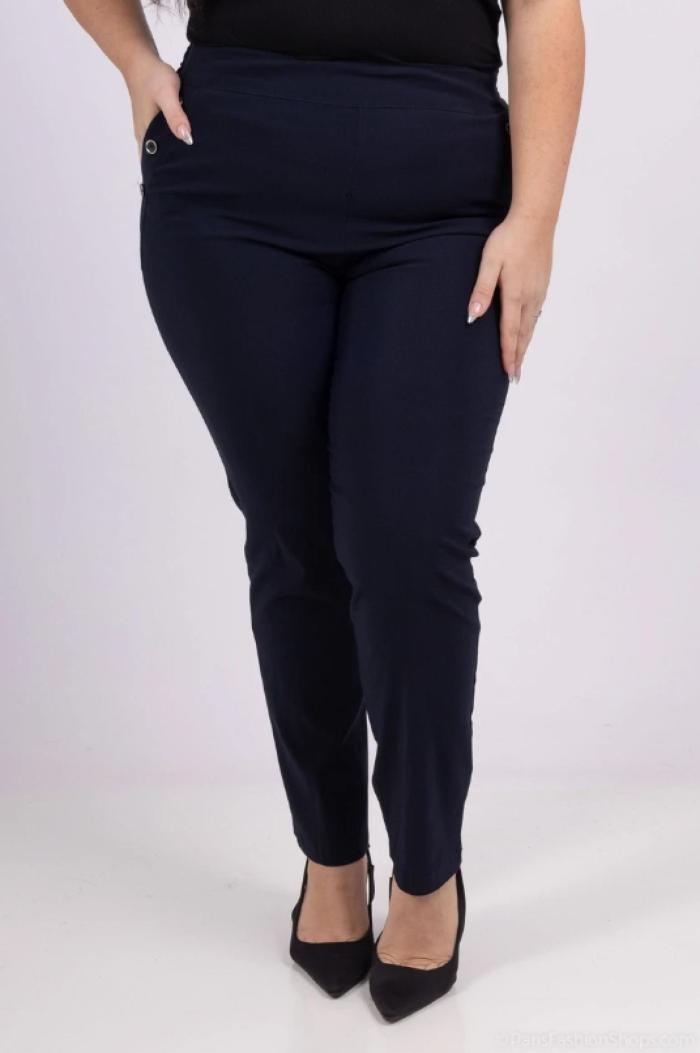Pantalon femme grandes tailles droit taille haute Modèle Tina - vue 3