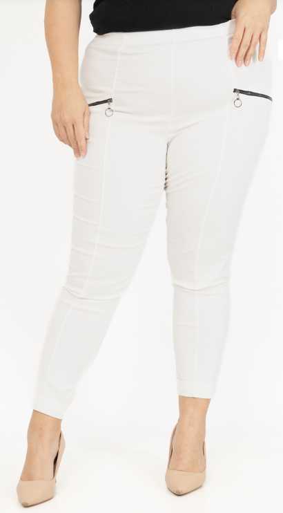 Pantalon femme grandes tailles slim zips décoratifs Modèle Odivelas - vue 4