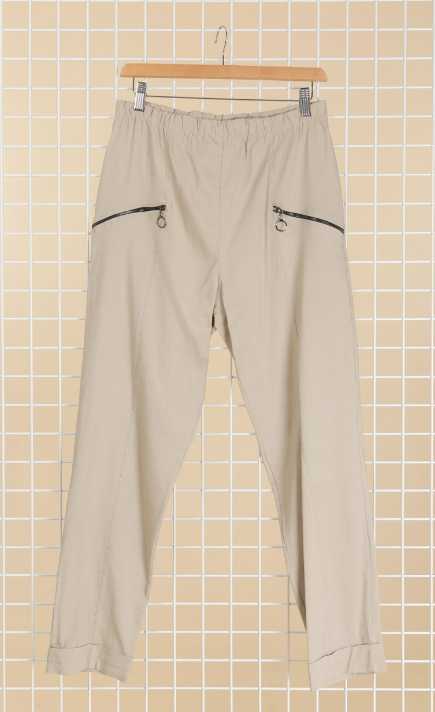 Pantalon femme grandes tailles slim zips décoratifs Modèle Odivelas - vue 5