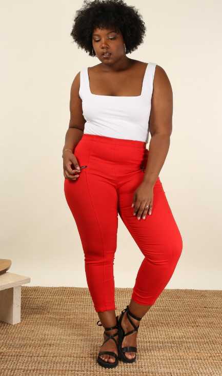 Pantalon femme grandes tailles slim zips décoratifs Modèle Odivelas - vue 7
