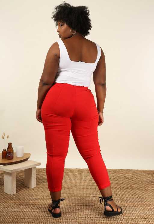 Pantalon femme grandes tailles slim zips décoratifs Modèle Odivelas - vue 9