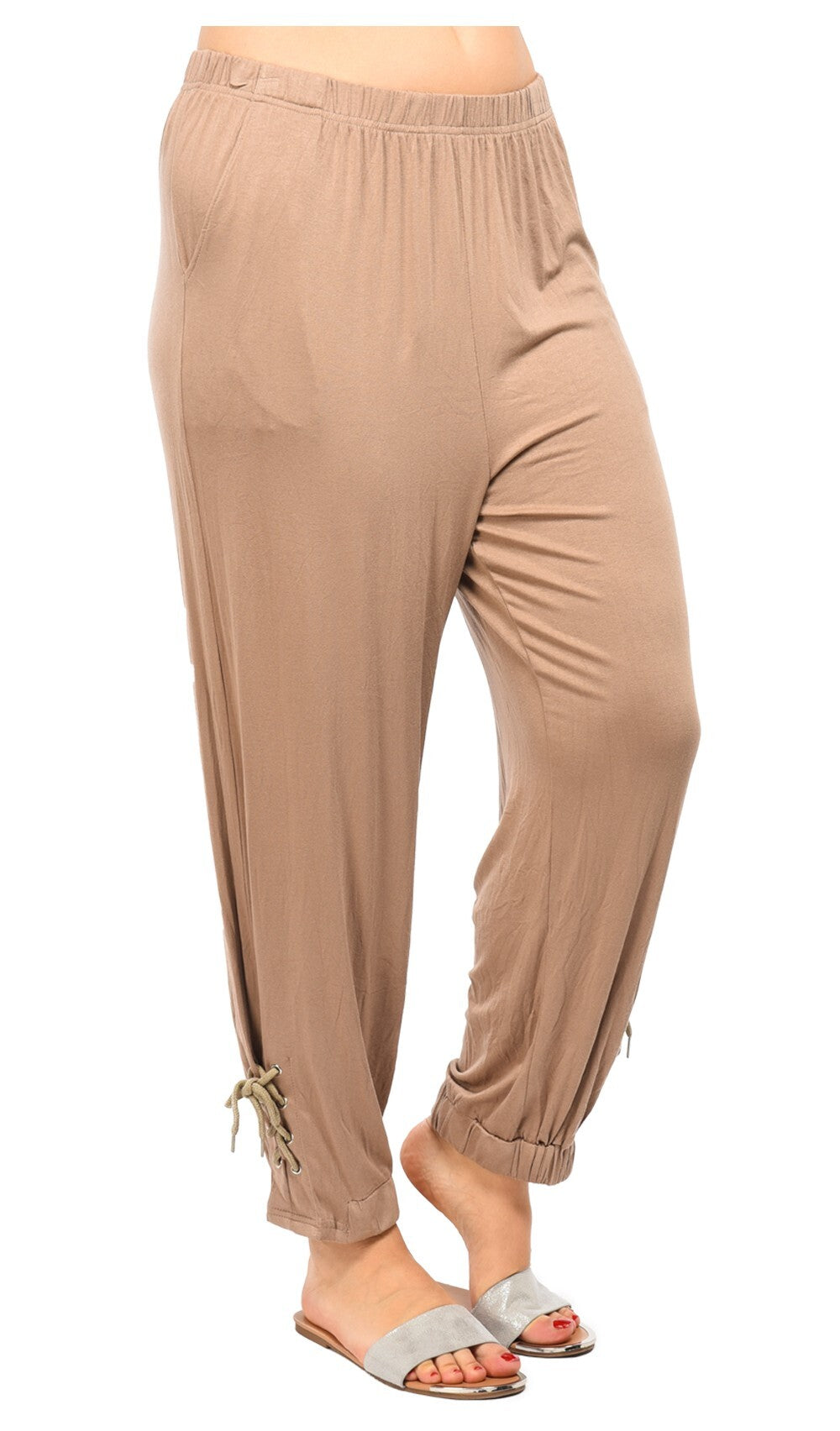 Pantalon femme grandes tailles taille élastique Modèle Bari - vue 2