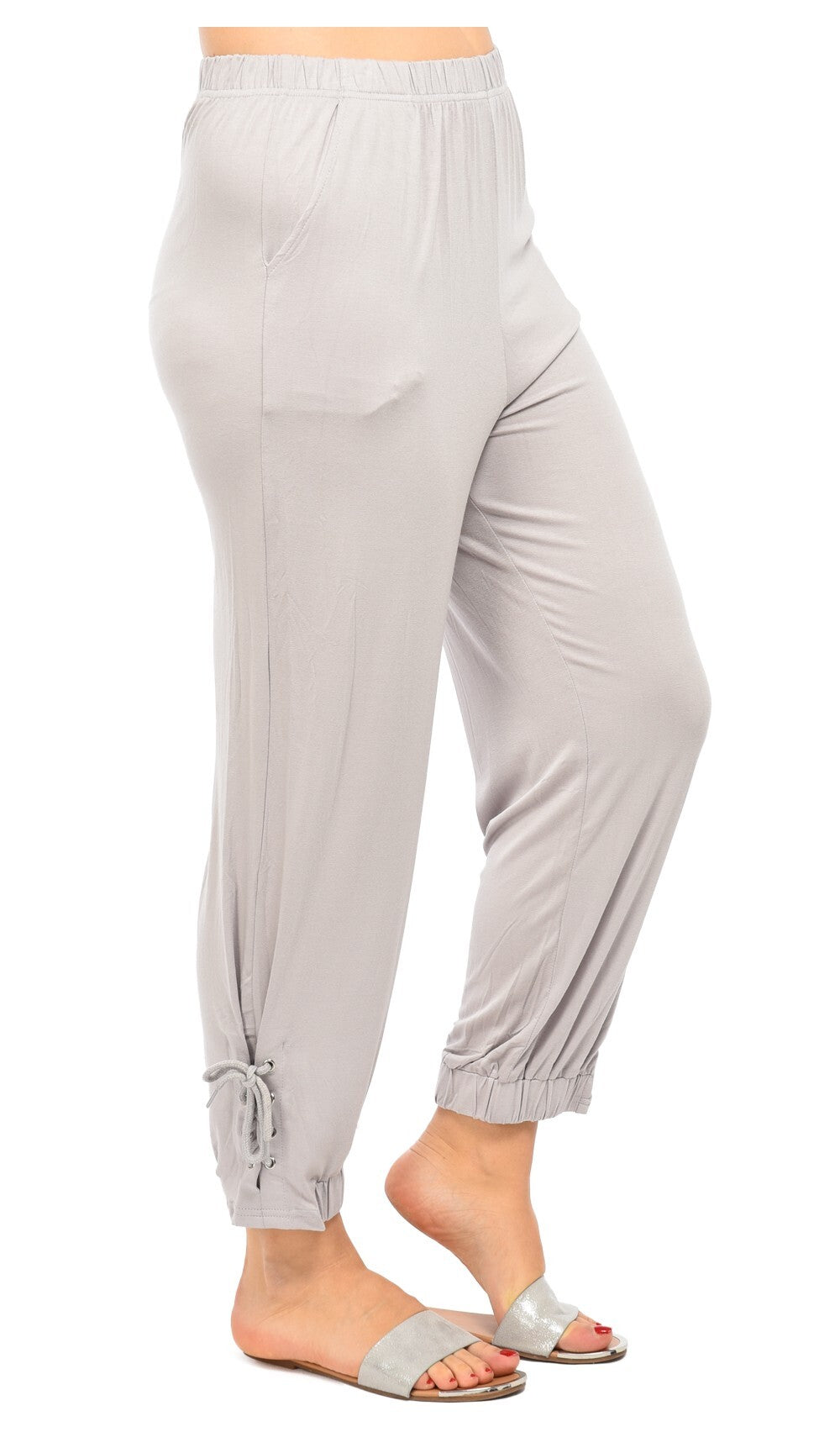 Pantalon femme grandes tailles taille élastique Modèle Bari - vue 5