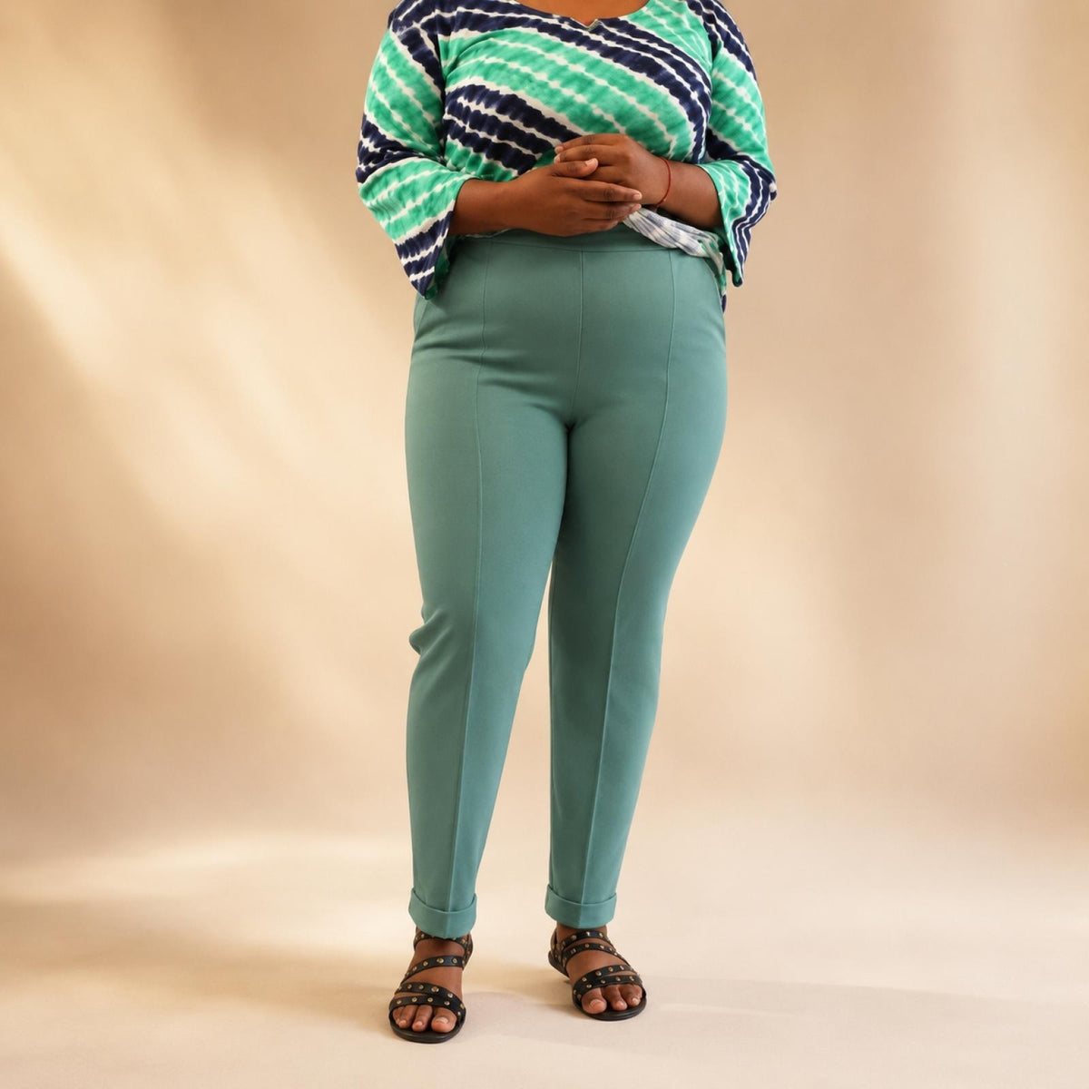 Pantalon femme grandes tailles taille élastique Modèle Tinto