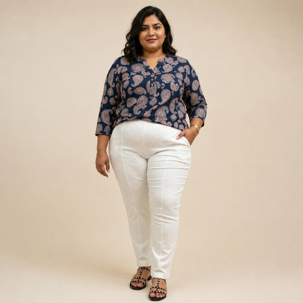 Pantalon femme grandes tailles taille élastique Modèle Tinto