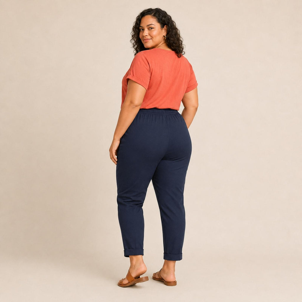 Pantalon femme grandes tailles taille élastique Modèle Tinto - vue 4