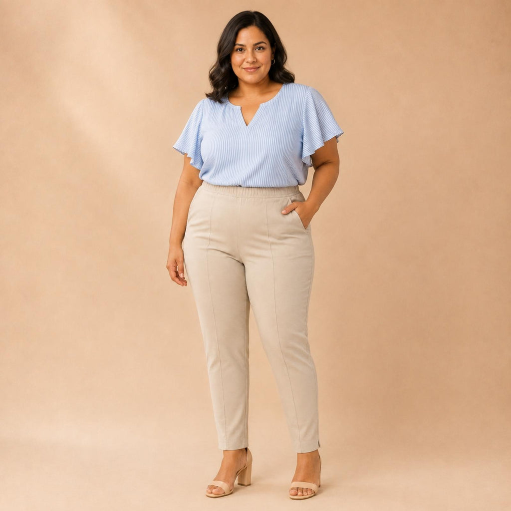 Pantalon femme grandes tailles taille élastique Modèle Tinto