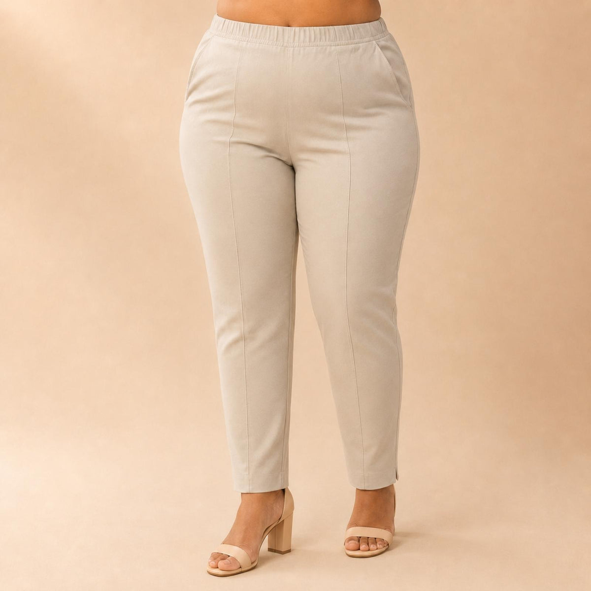 Pantalon femme grandes tailles taille élastique Modèle Tinto - vue 2