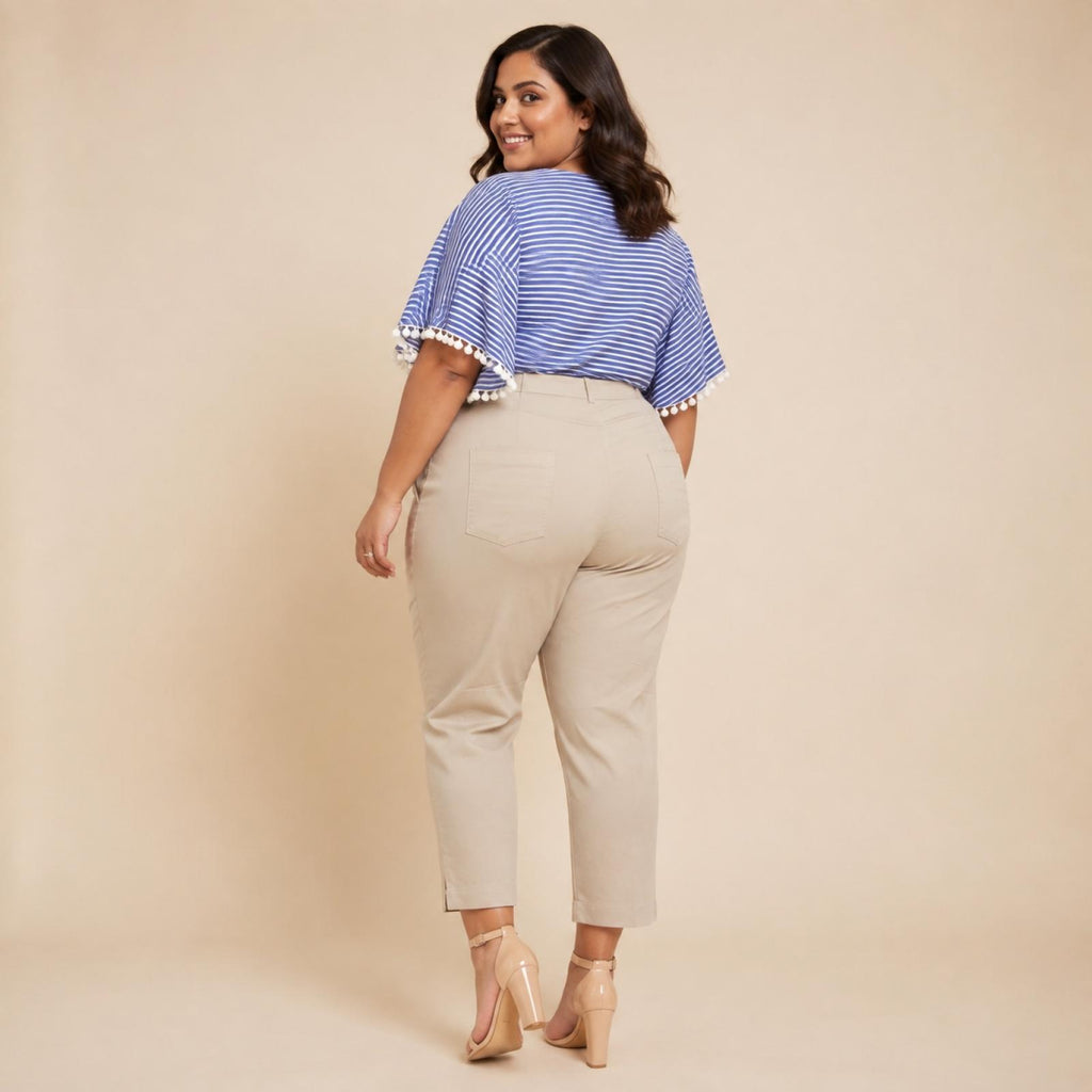 Pantalon femme grandes tailles taille élastique Modèle Tinto - vue 3
