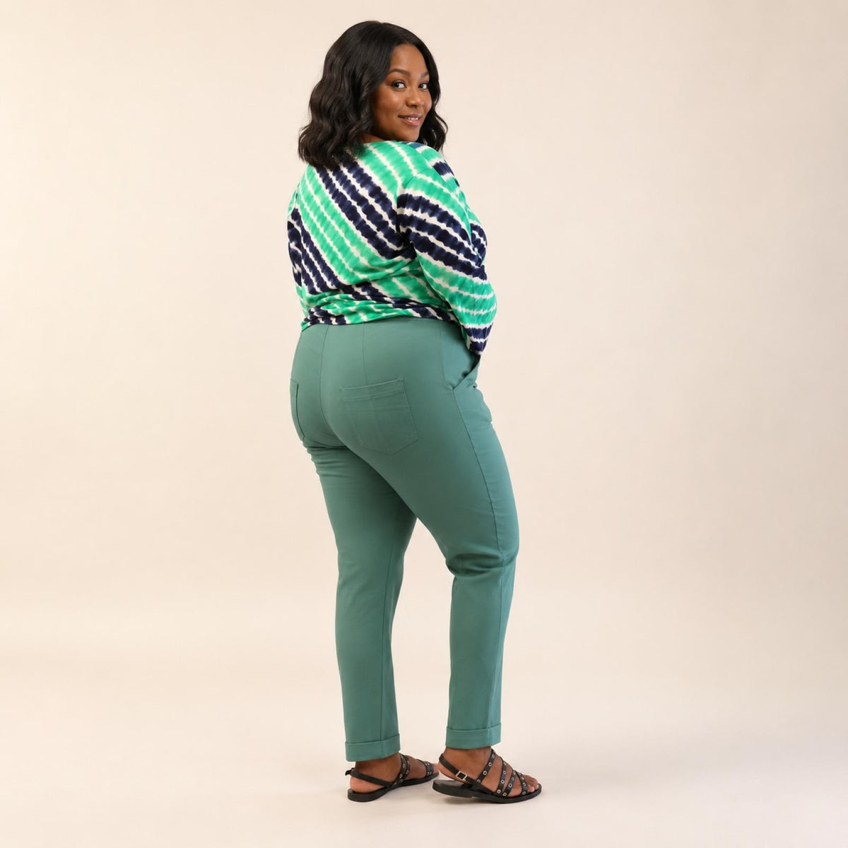 Pantalon femme grandes tailles taille élastique Modèle Tinto - vue 2