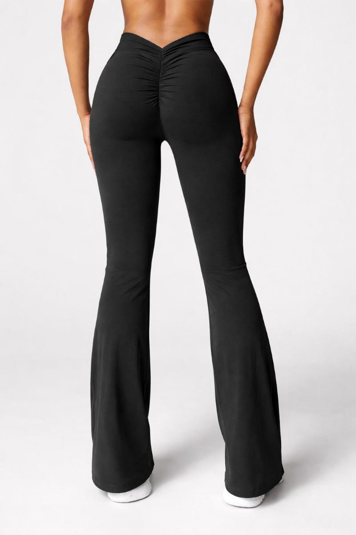 Pantalon femme sculptant taille haute évasé - Modèle Paola