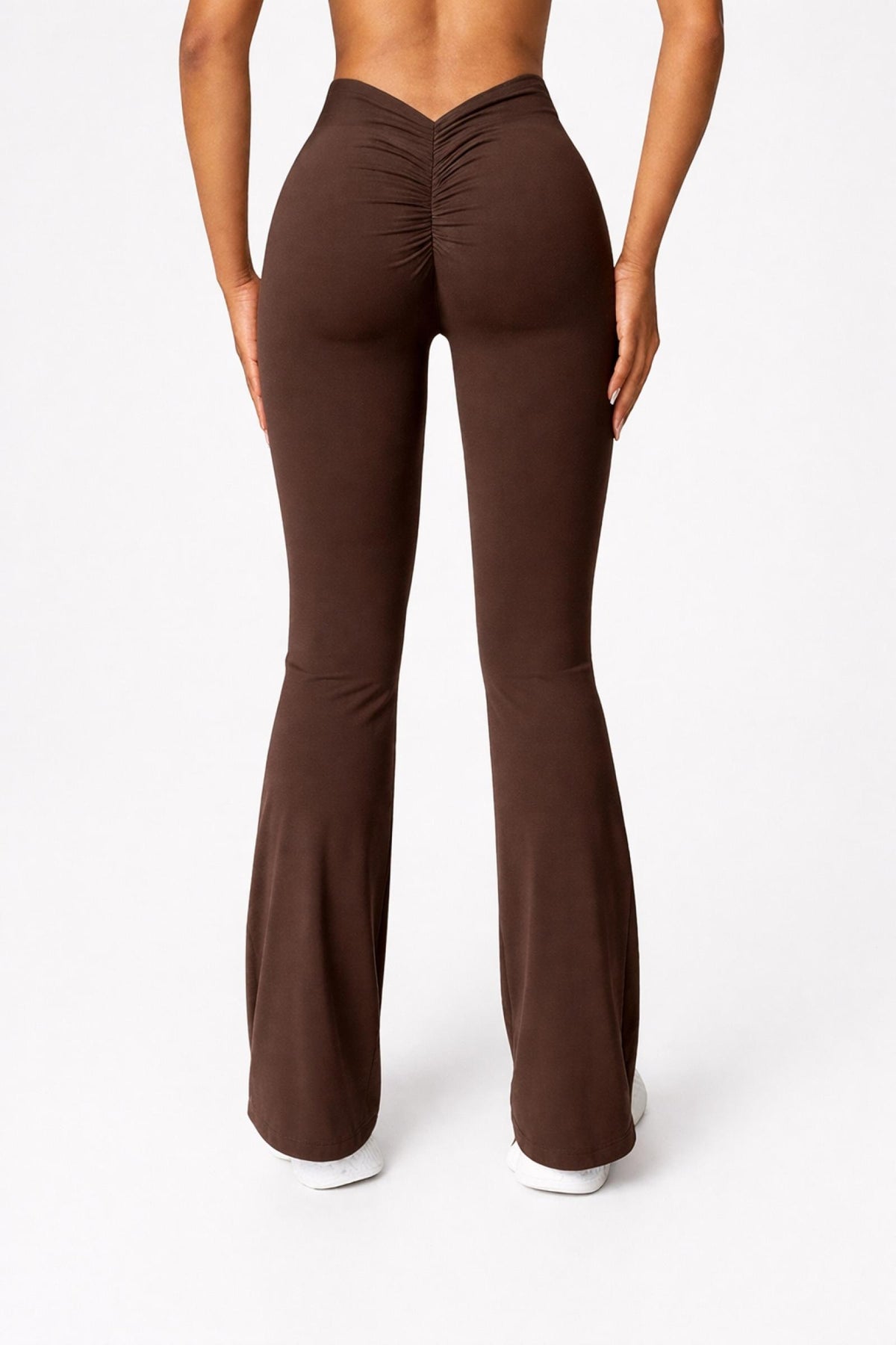 Pantalon femme sculptant taille haute évasé - Modèle Paola