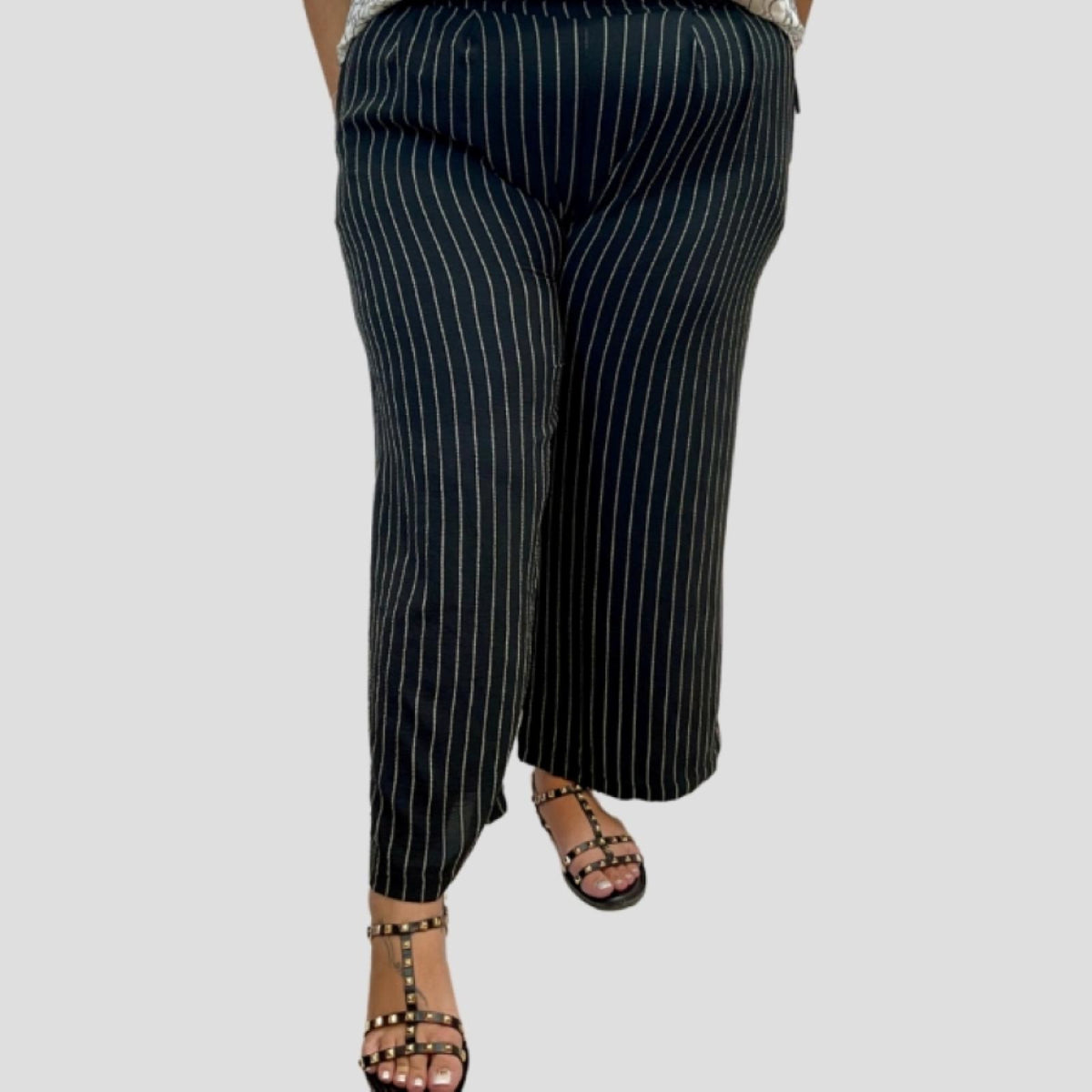 Pantalon grandes tailles à rayures Modèle Améliane - vue 2
